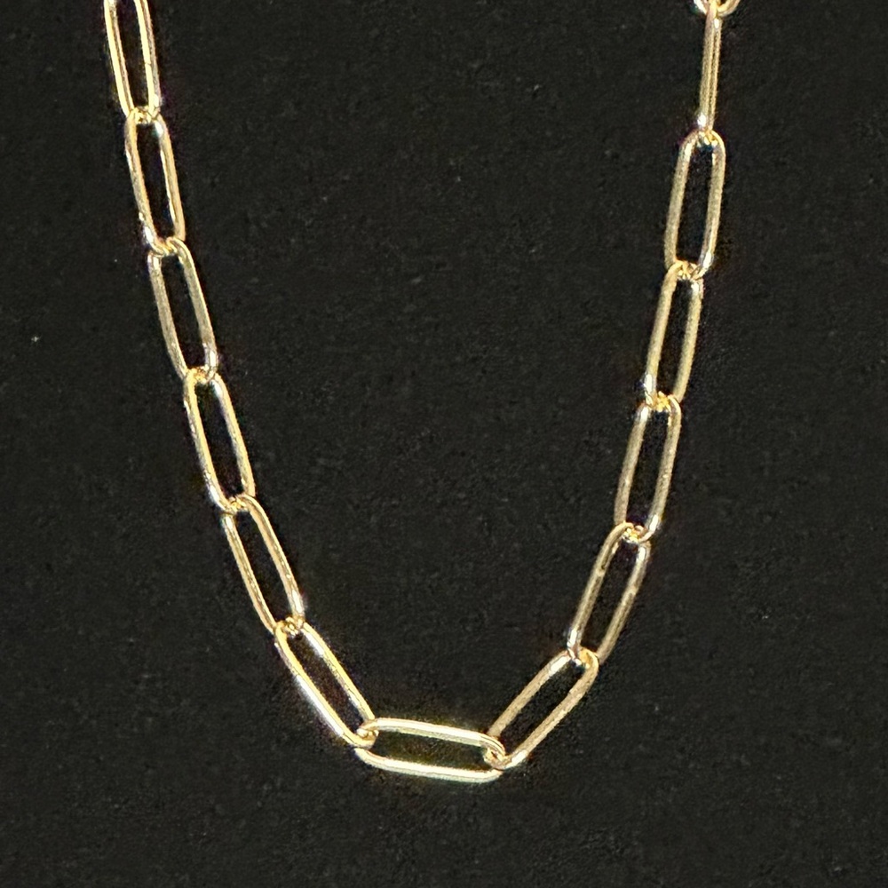 Gold Plated Paperclip Chain Necklace - Women’s Girl’s Jewelry